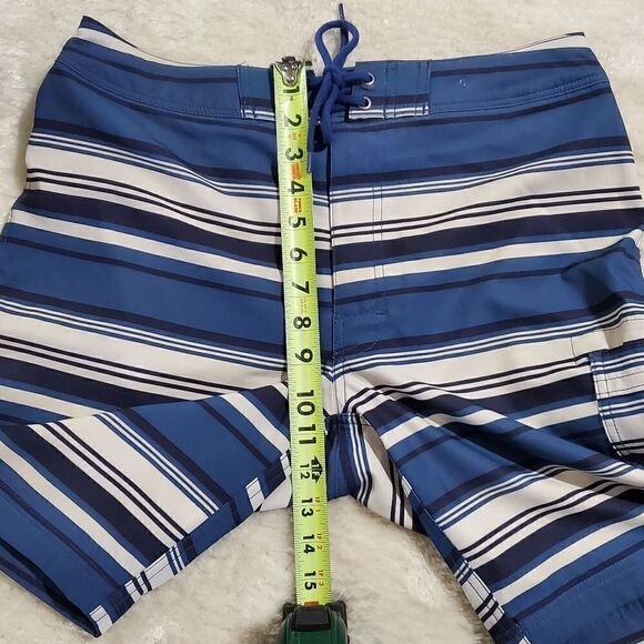 J. by J. Crew Flex Blue Striped Swim Boardshorts, Size 30 - Picture 7 of 8